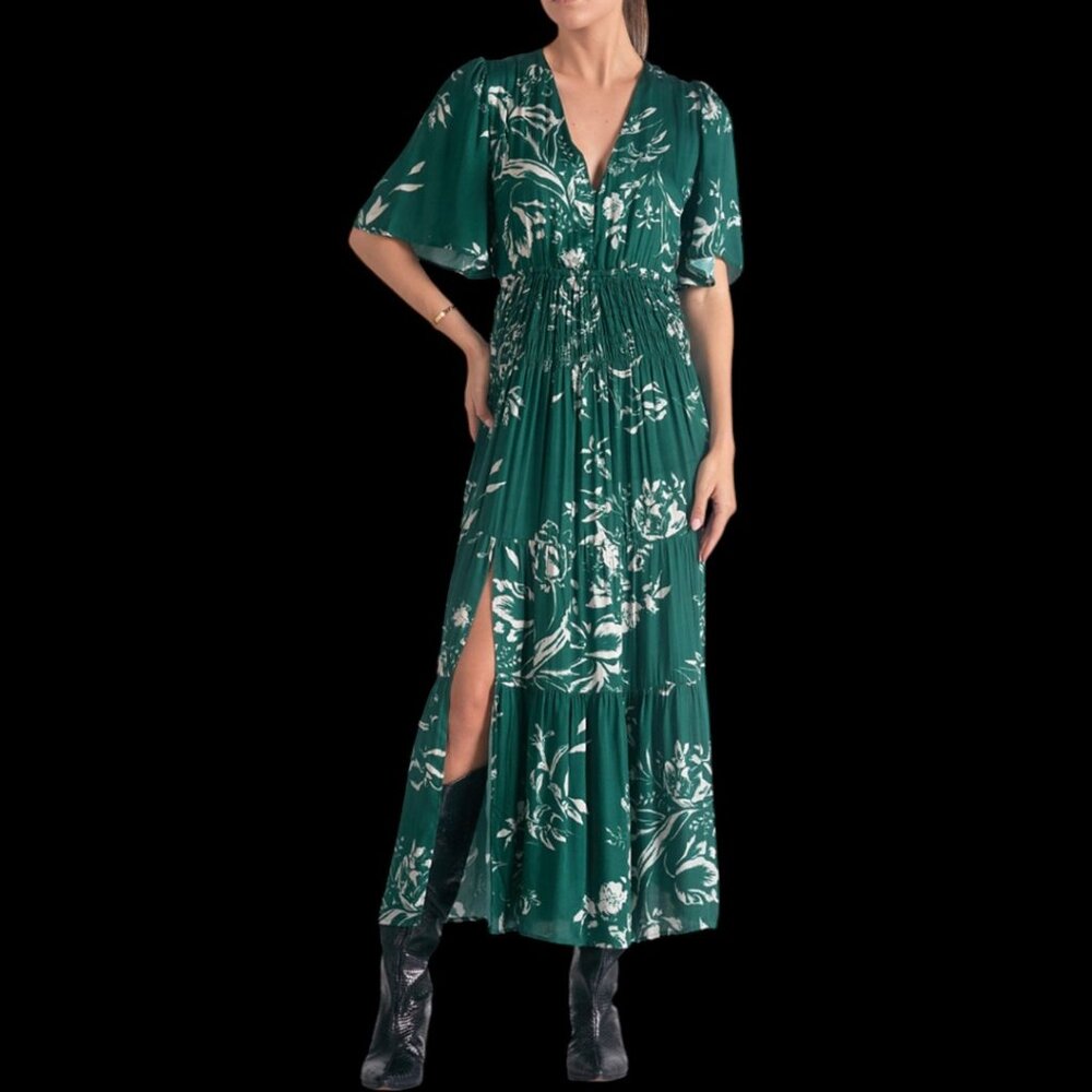 NWT Elan - Maxi Dress With Slit - Jade Toulouse